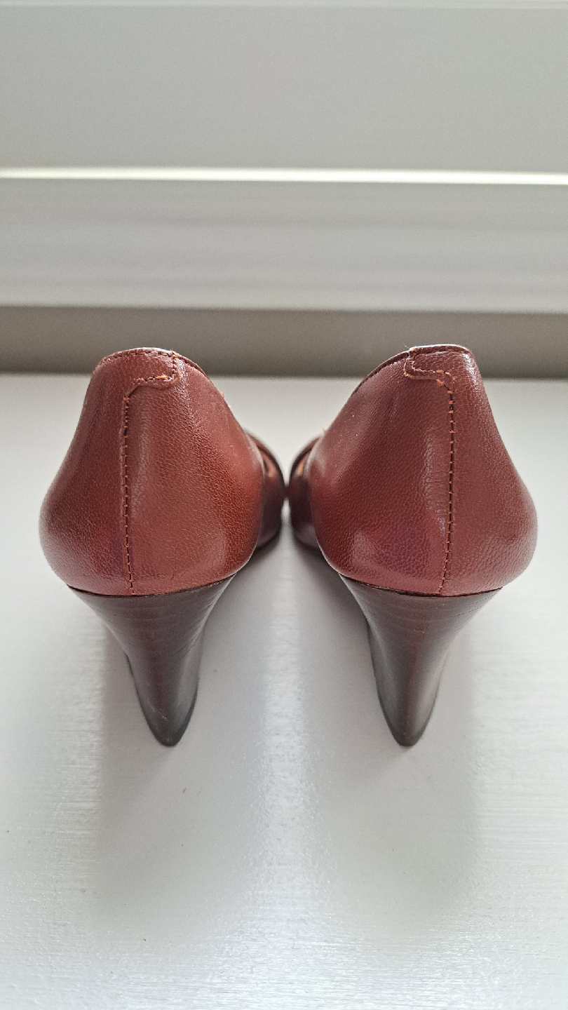 Nine West Brown Leather Wedge Heel - Size 5 - photo 5