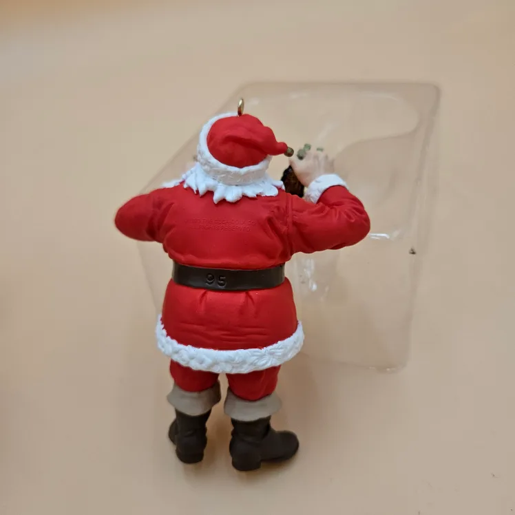 Coca Cola Hallmark Keepsake Ornament 1995 Santa Vintage  4" T image indicator(3)
