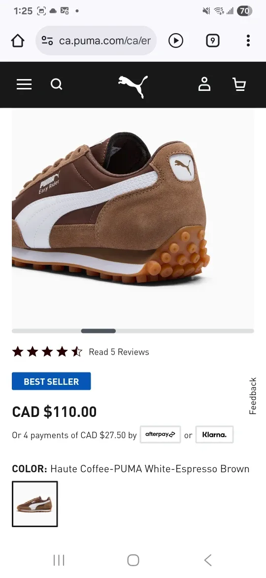 Brand New Puma Easy Rider S&N Wns Coffee Brown - Size 10 image indicator(6)