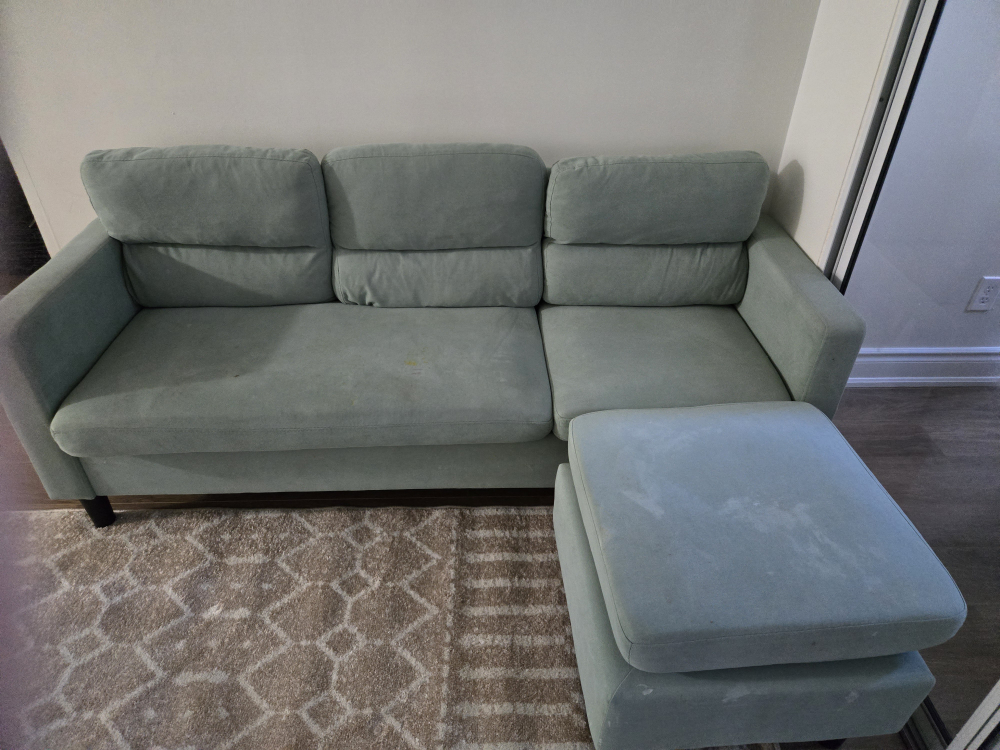 IKEA Kivik Sofa with Ottoman - Light Turquoise