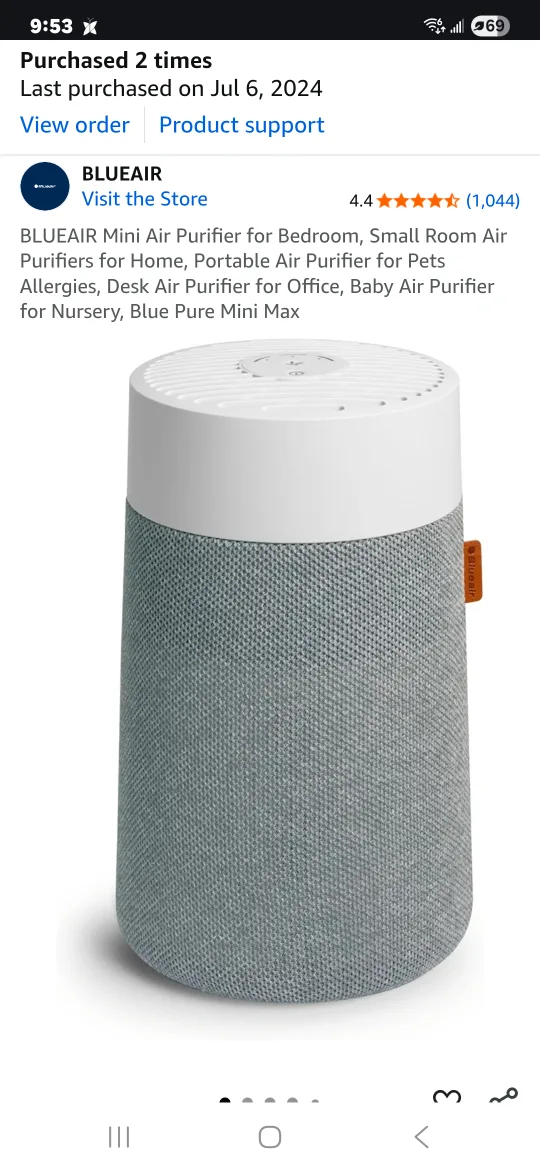 BLUEAIR Mini Air Purifier - Bedroom, Office, Nursery thumbnail