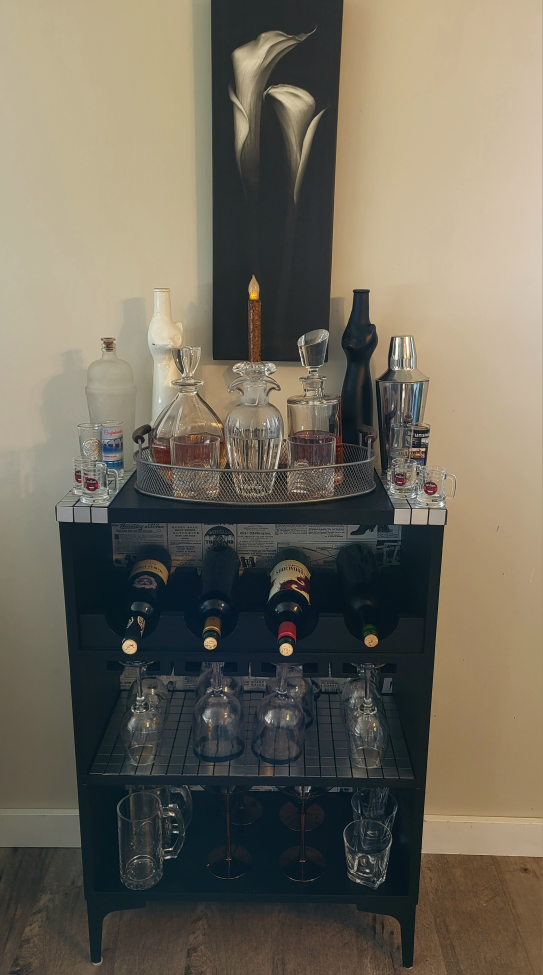 Black Wine Rack/Bar Cabinet - photo 3