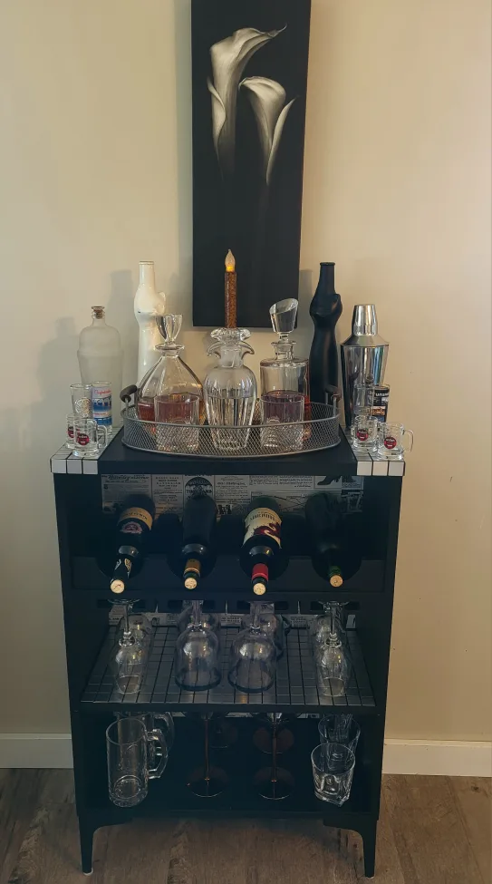 Black Wine Rack/Bar Cabinet image indicator(3)