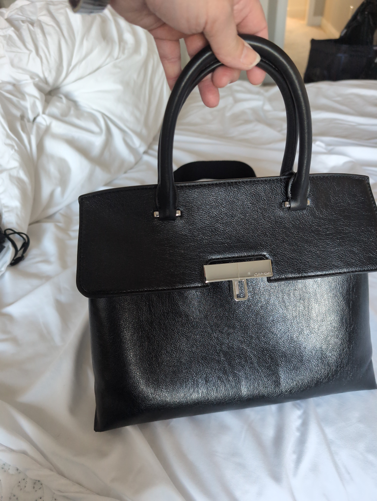 Calvin Klein Black Leather Satchel