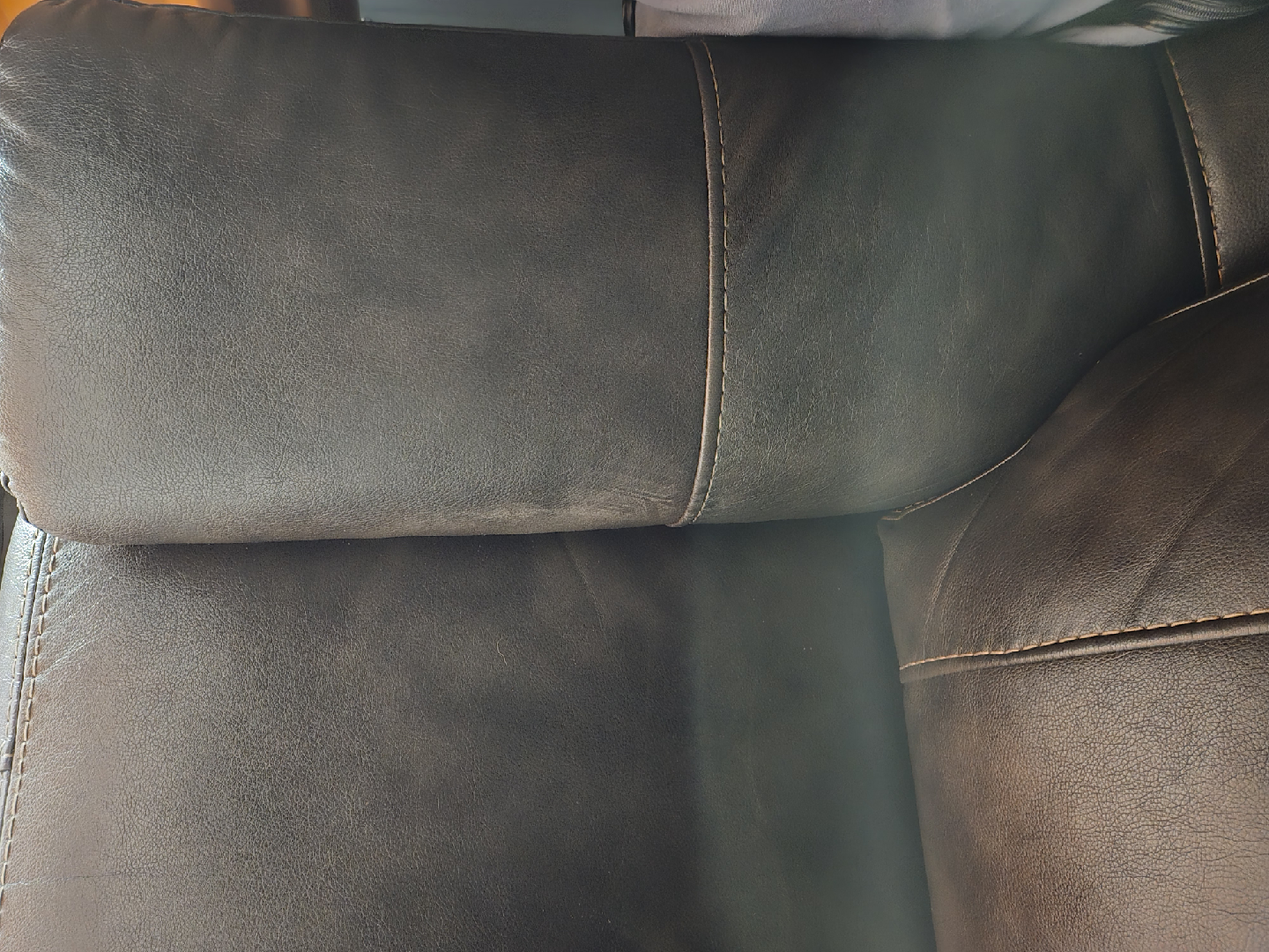 Brown Leather Sofa - photo 4