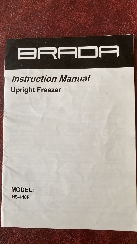 BRADA Upright Freezer Model HS-418F - photo 3
