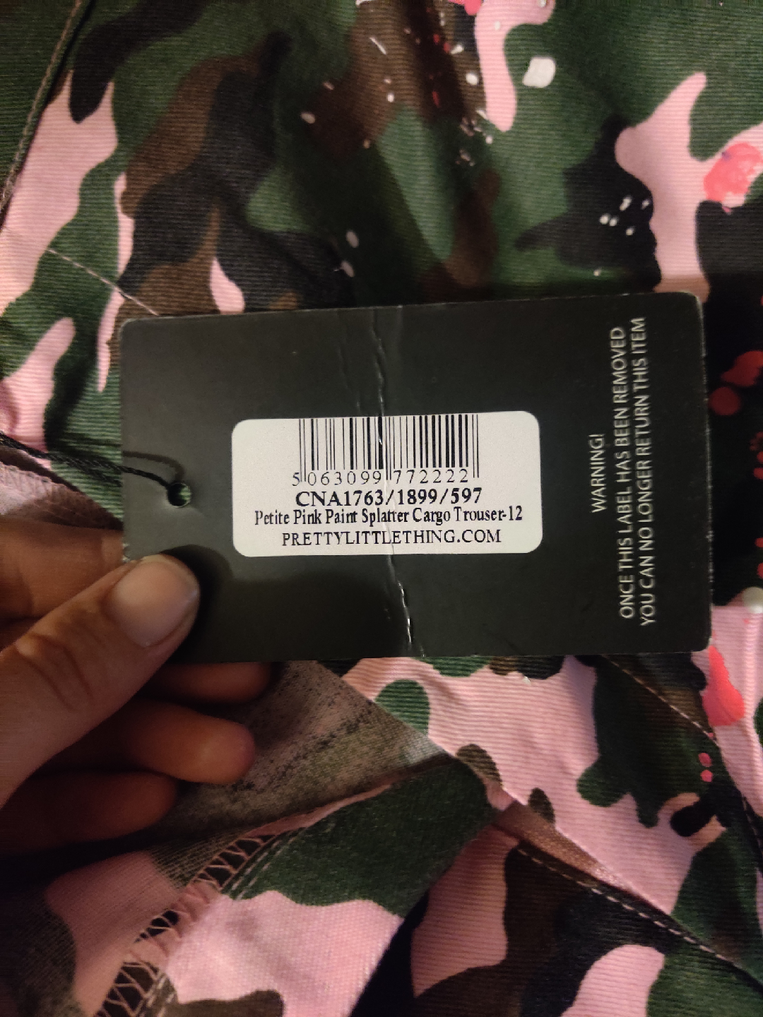 Paint Splatter Cargo Trouser - Size 8 - photo 5
