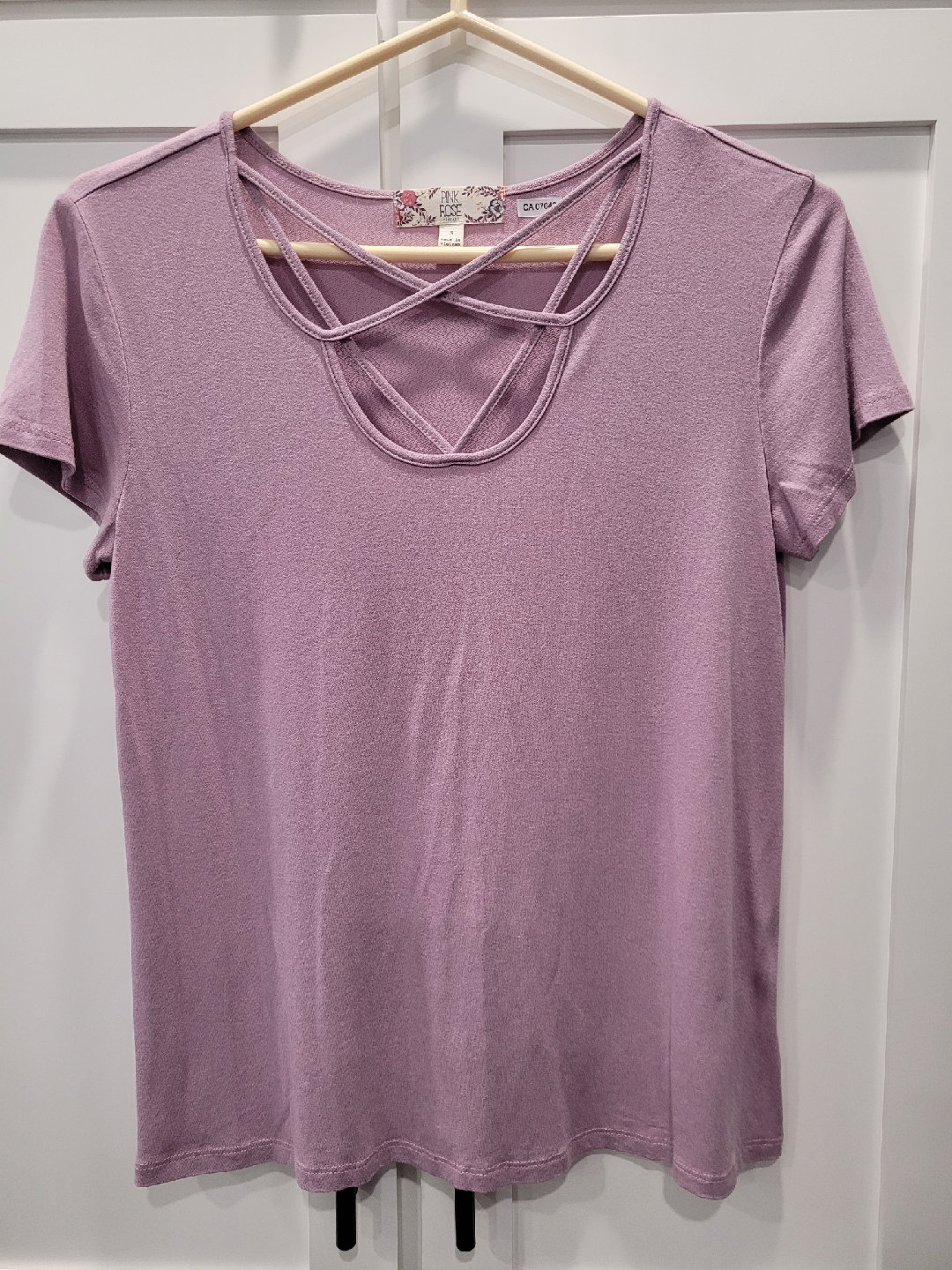 Pink Rose Vintage Purple Criss-Cross Top - Size S