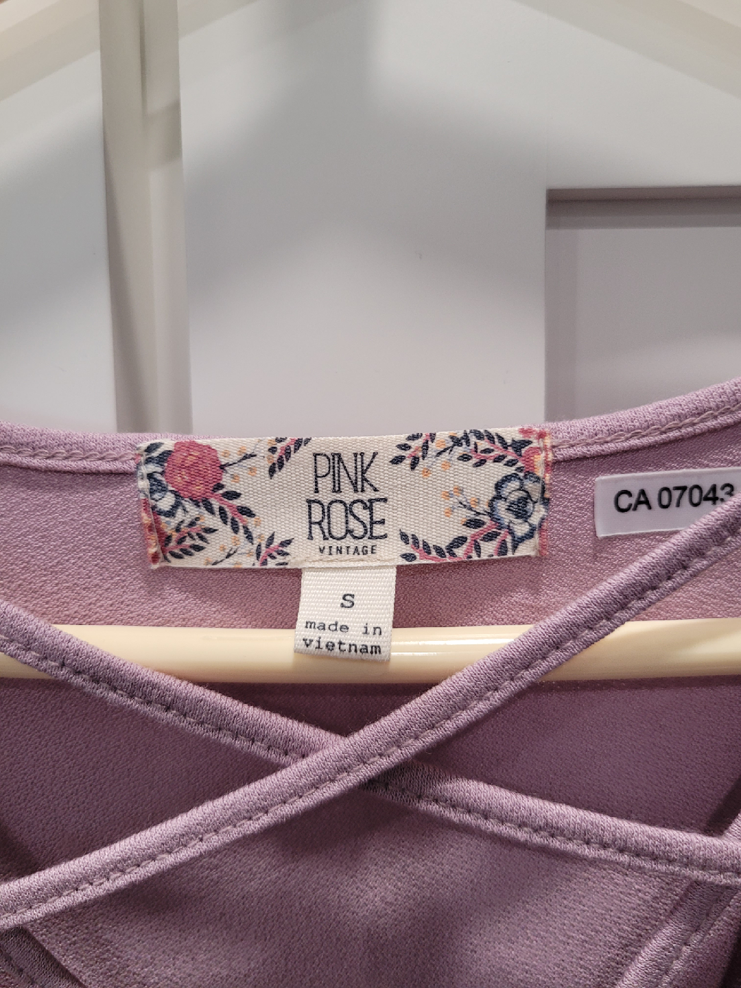 Pink Rose Vintage Purple Criss-Cross Top - Size S - photo 2