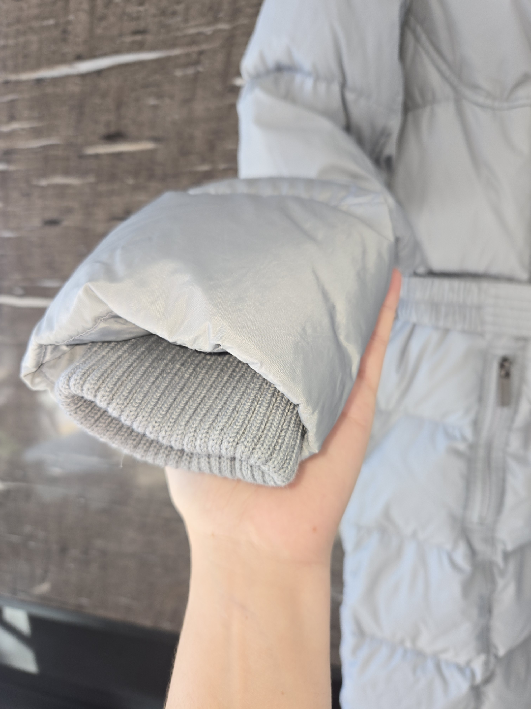 ADD Down Puffer Coat with Fur Hood - Light Grey - photo 4