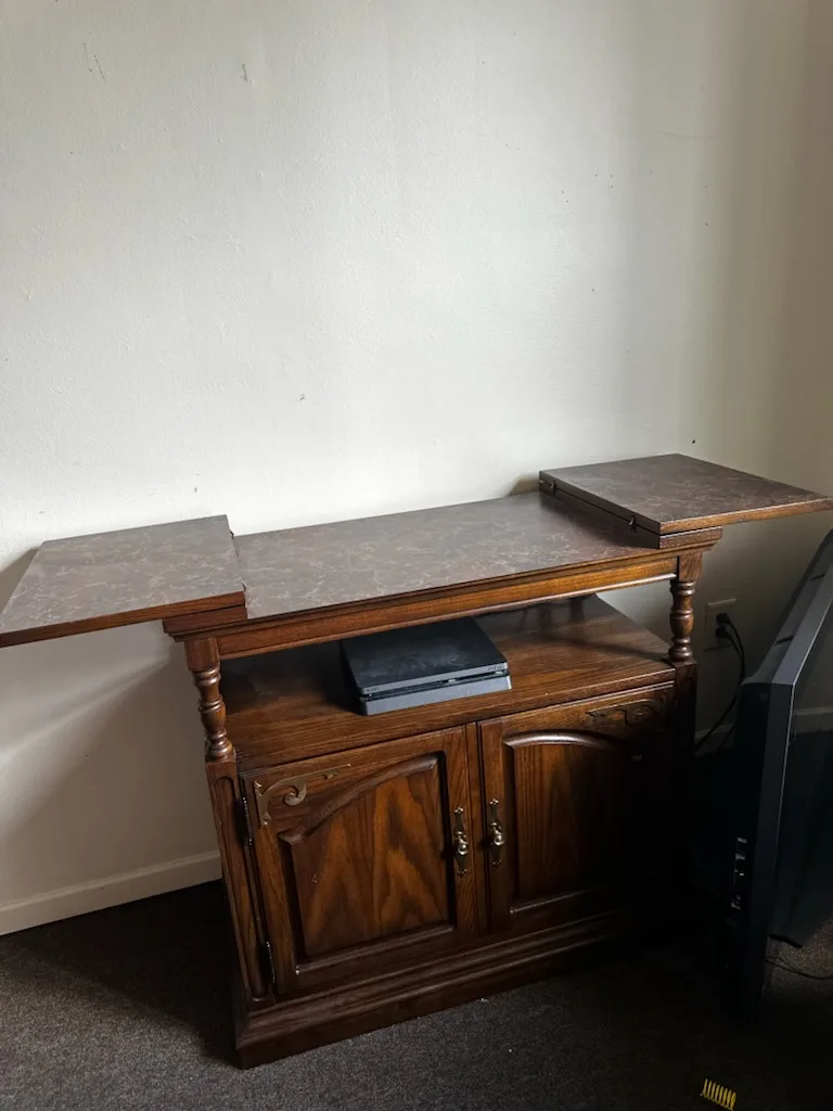 Wooden TV Stand with Storage Cabinet image indicator(3)