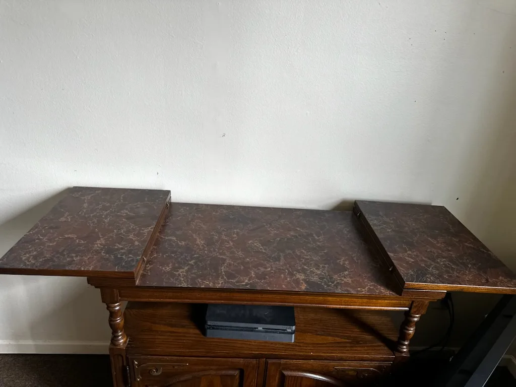 Wooden TV Stand with Storage Cabinet image indicator(4)