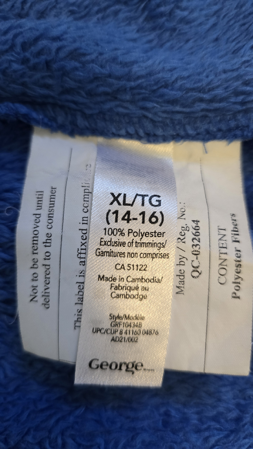 Soft Cozy Shark Robe - Size 14Y - photo 2