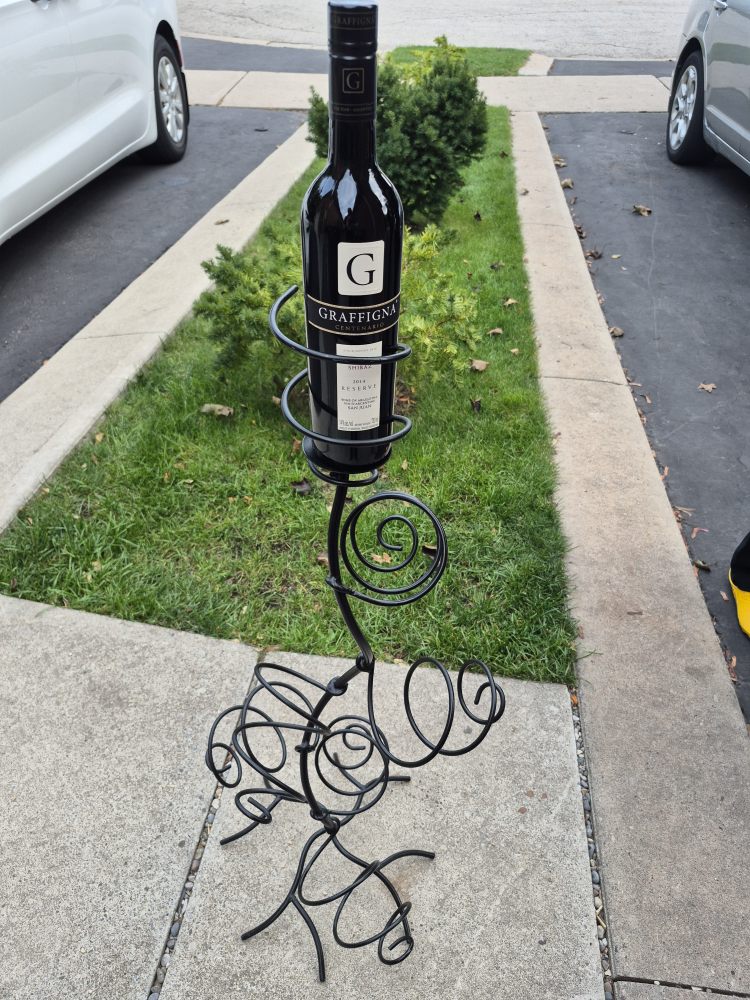 Metal Wine Rack with Candle Holder