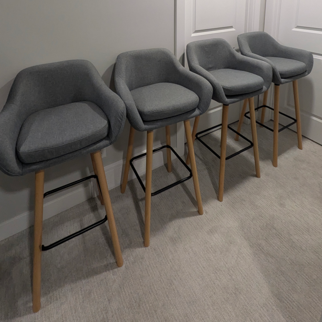 Set of 4 Grey Bar Stools