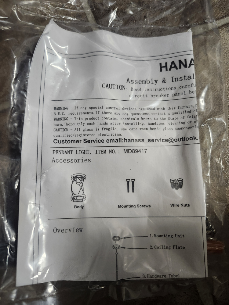 HANASS Farmhouse Pendant Light Fixture - New in Box! - photo 4