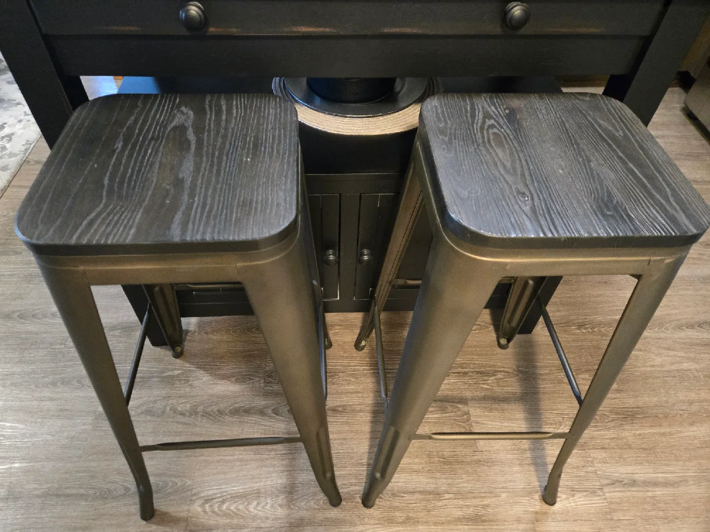 Set of Two 30" Metal Bar Stools. Like New. image indicator(2)
