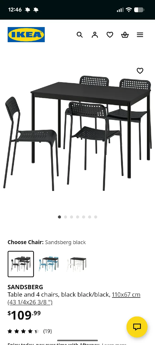IKEA Black Chair and Table Set image indicator(10)