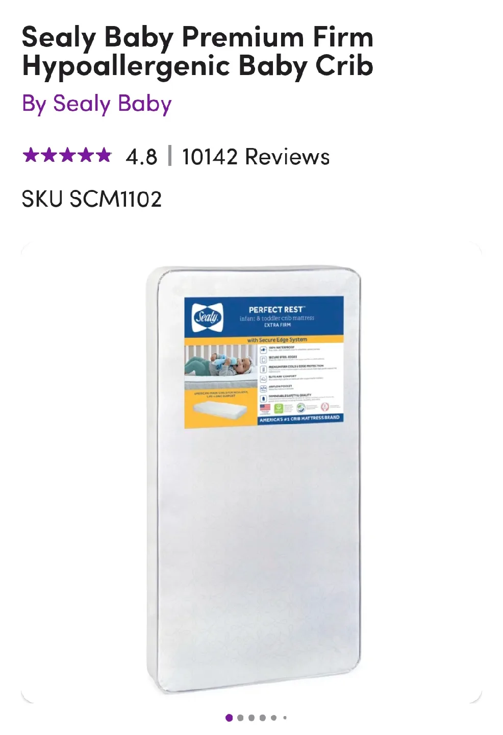 Crib + Mattress + minnie mouse comforter set image indicator(10)