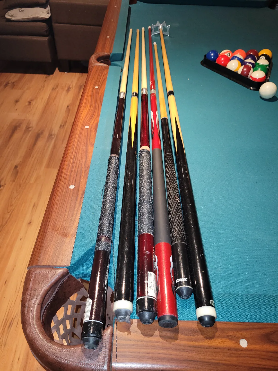 Pool Table with Balls and Cues image indicator(5)