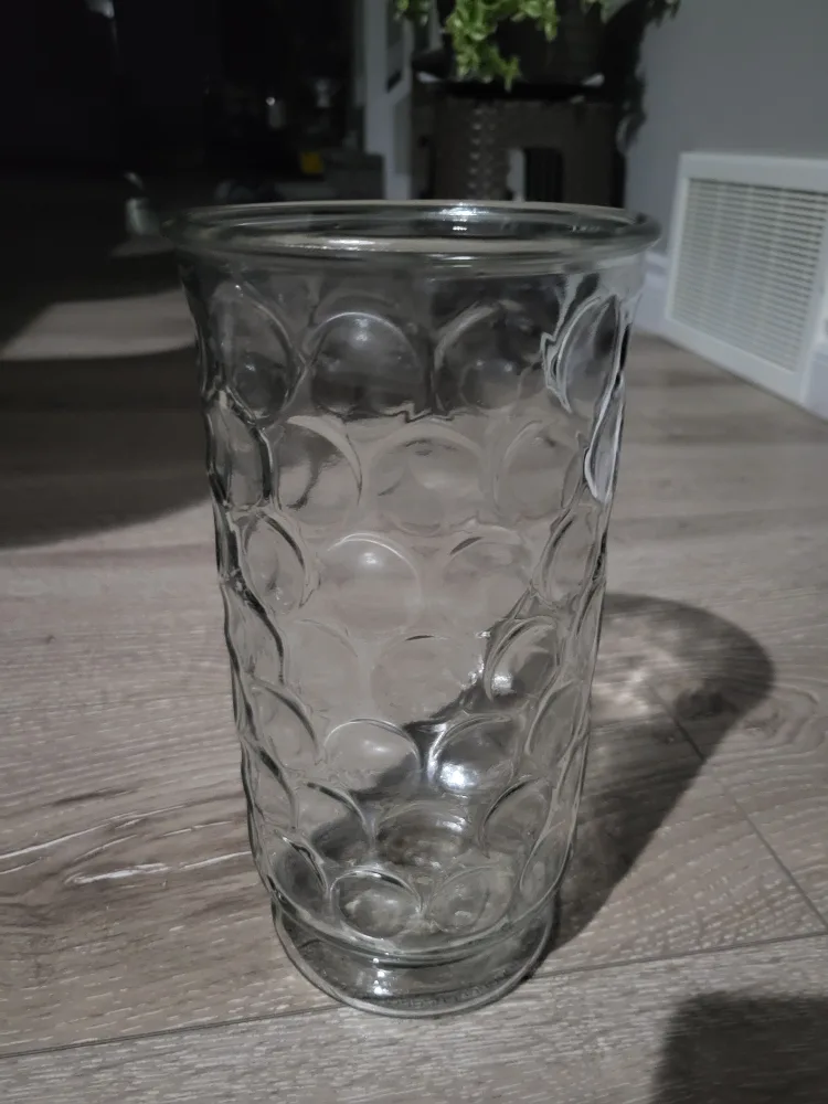 Clear Glass Vase with Bubble Design thumbnail