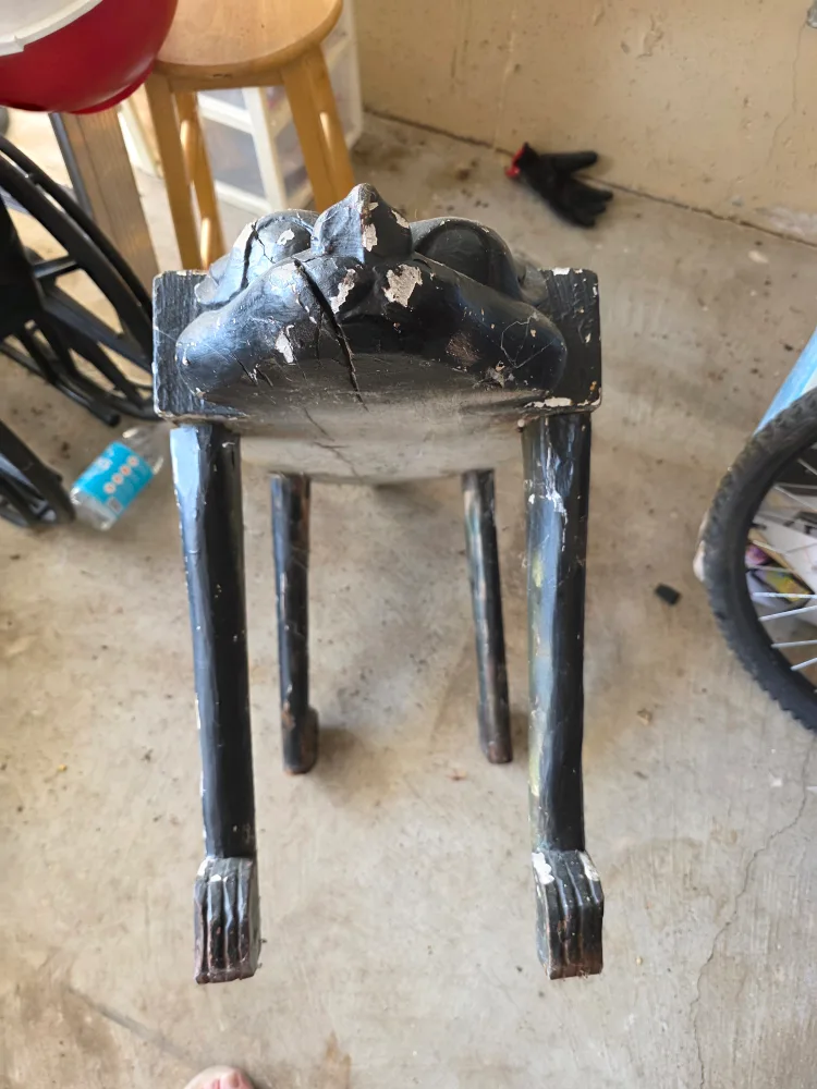 Vintage Black Lion Accent Table/Stool image indicator(3)