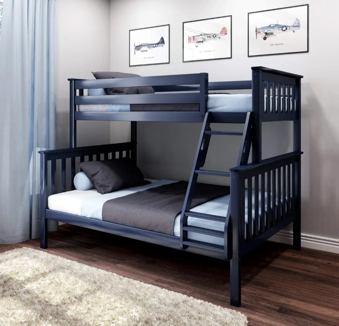 Blue Wooden Bunk Bed - 65" Tall