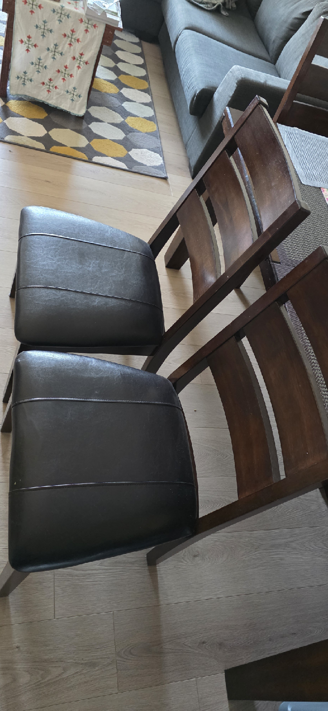 Dining Table with 6 Chairs - Dark Wood - photo 2