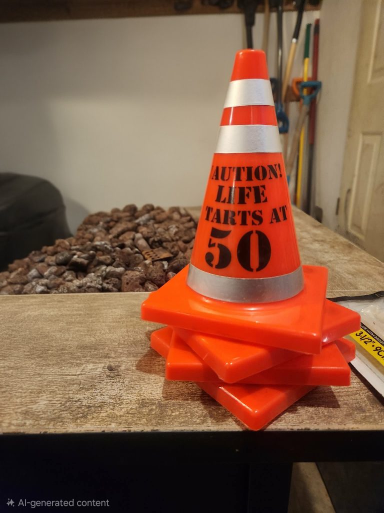 Caution! Life Starts at 50 Cones