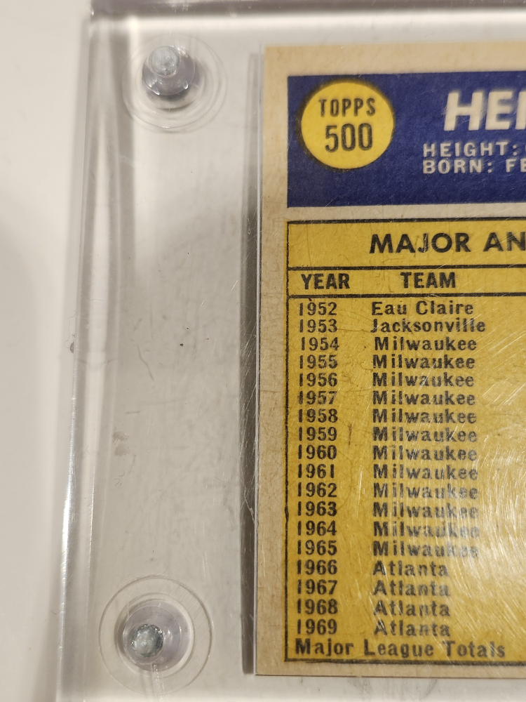 Hank Aaron 1970 Topps 500 Baseball Card - photo 3