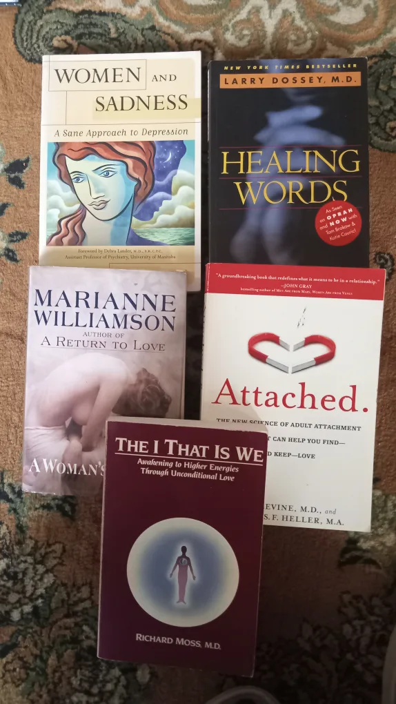 Assorted Books: Women and Sadness, Healing Words, Attached + thumbnail