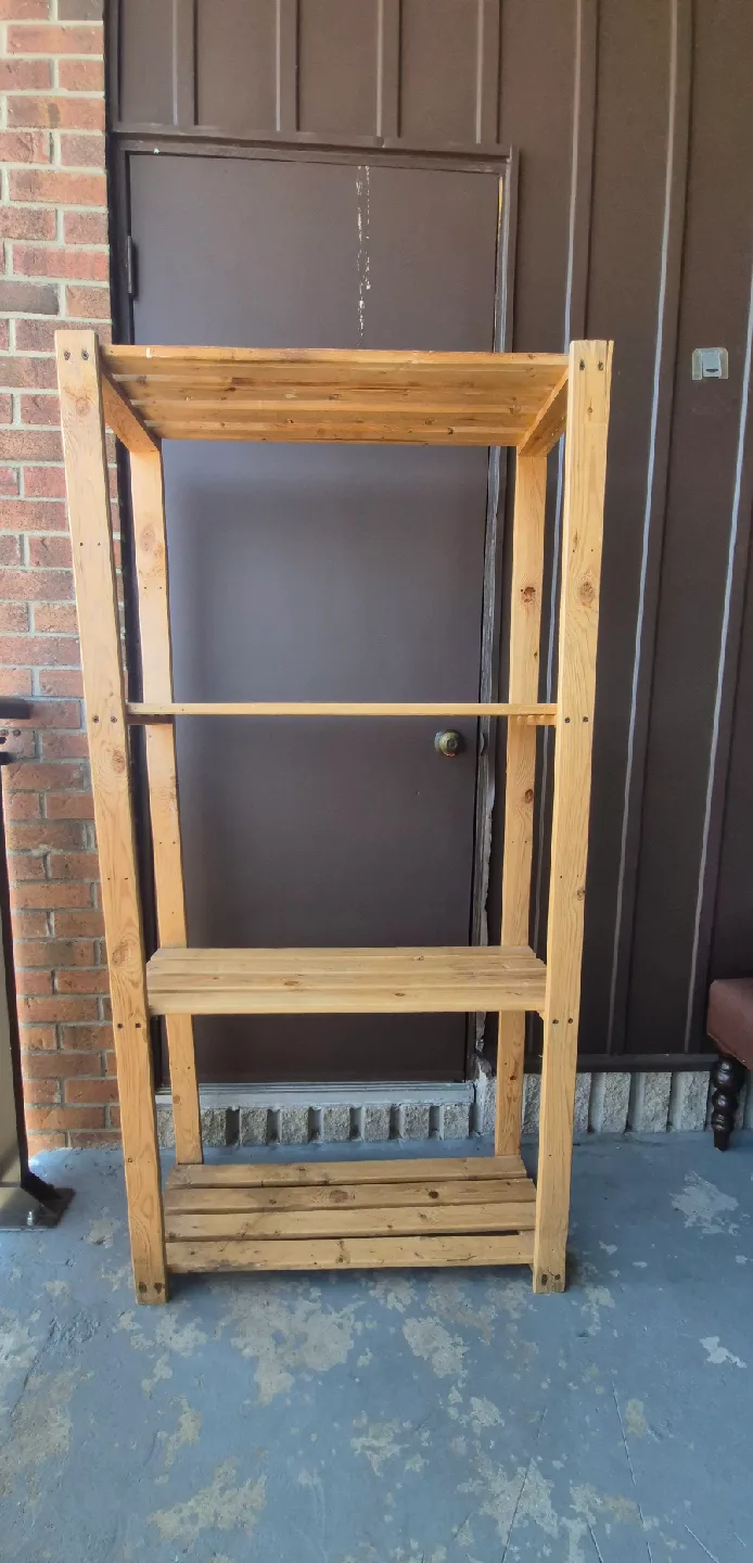 Open wooden shelf unit thumbnail