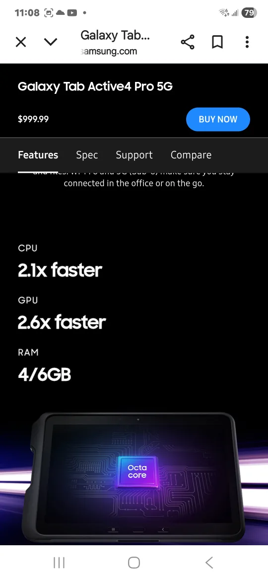 Samsung Galaxy Tab Active4 Pro 5g, 64GB - Black image indicator(10)