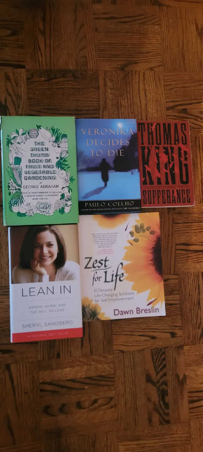 Set of 5 Books: Gardening, Novels, Self-Help thumbnail