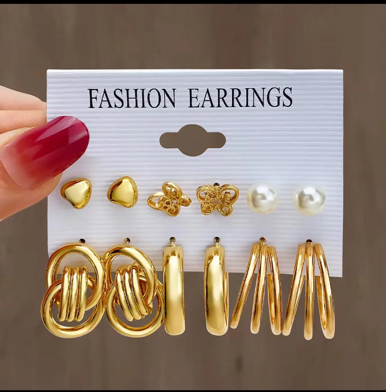 Fashion Earrings Set - Gold Tone image indicator(4)