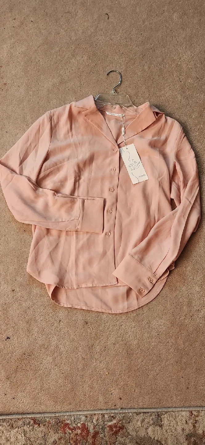 brand new Amii Blush Pink Blouse - Size L thumbnail