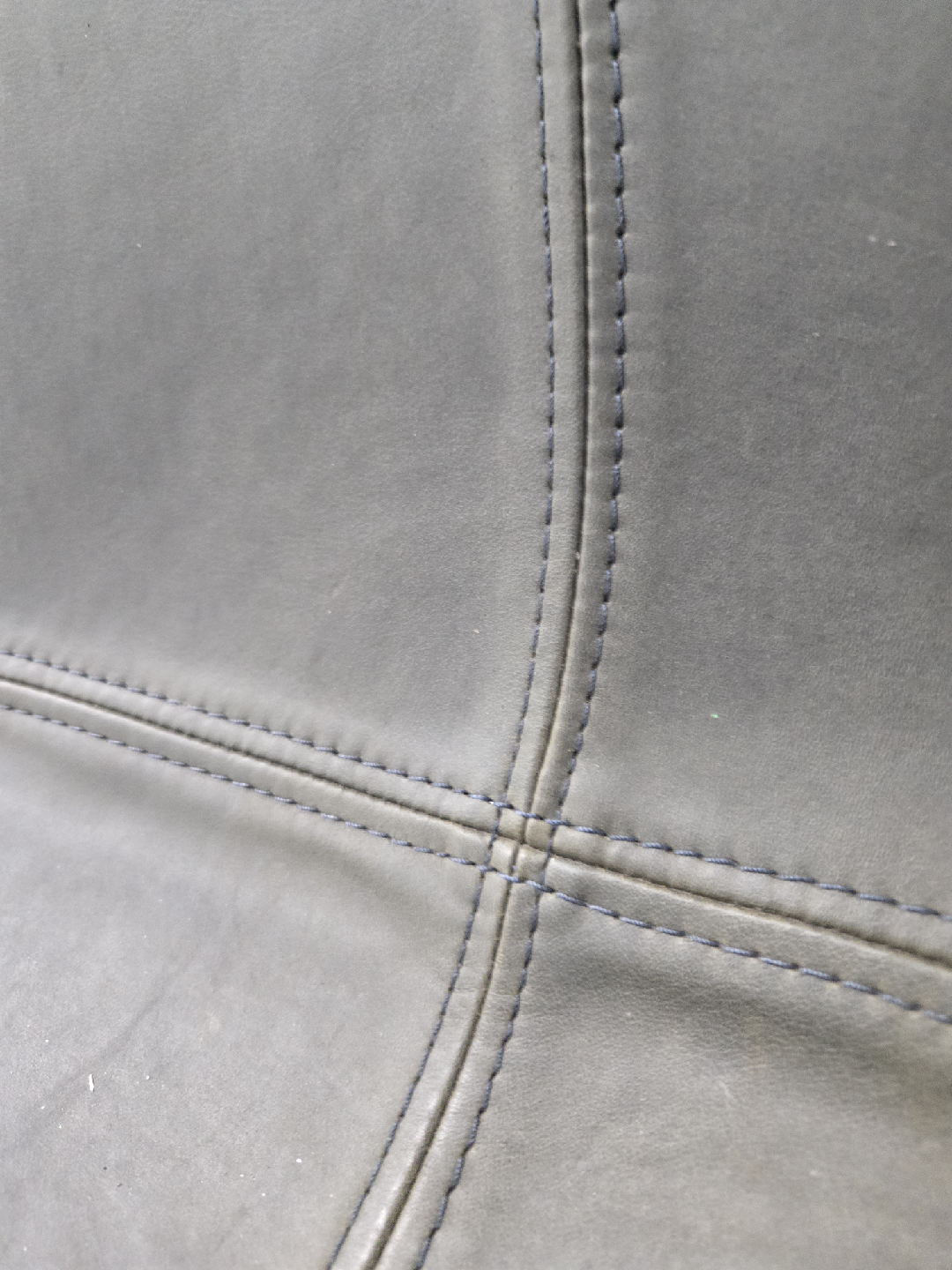Gray Leather Dining Chair with Gold Legs - photo 2