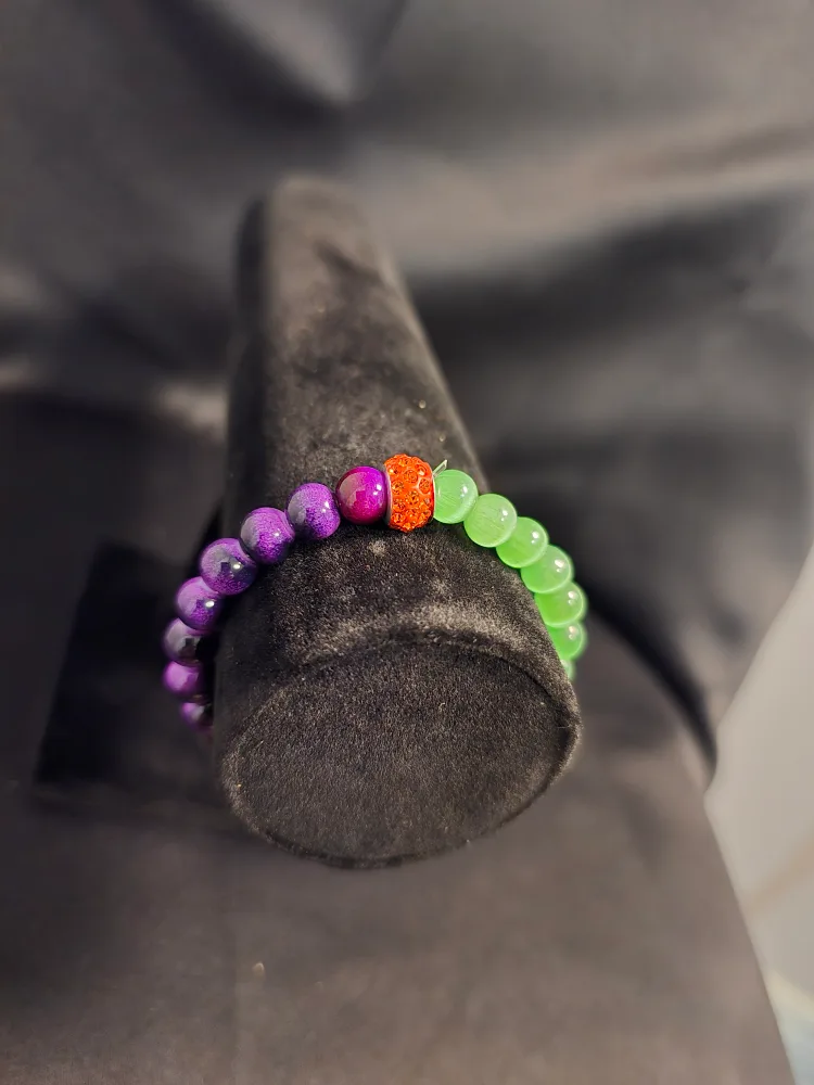 Beaded Bracelet Set - Purple, Green, Orange image indicator(3)