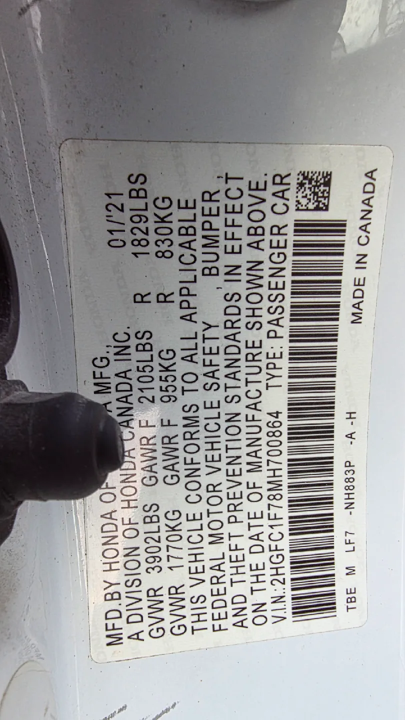 2021 Honda Civic EXL 4dr Clean title 56k miles image indicator(8)