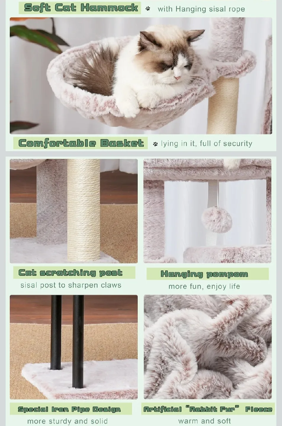 Cat Tower / Scratcher with Hammocks & Condo image indicator(6)