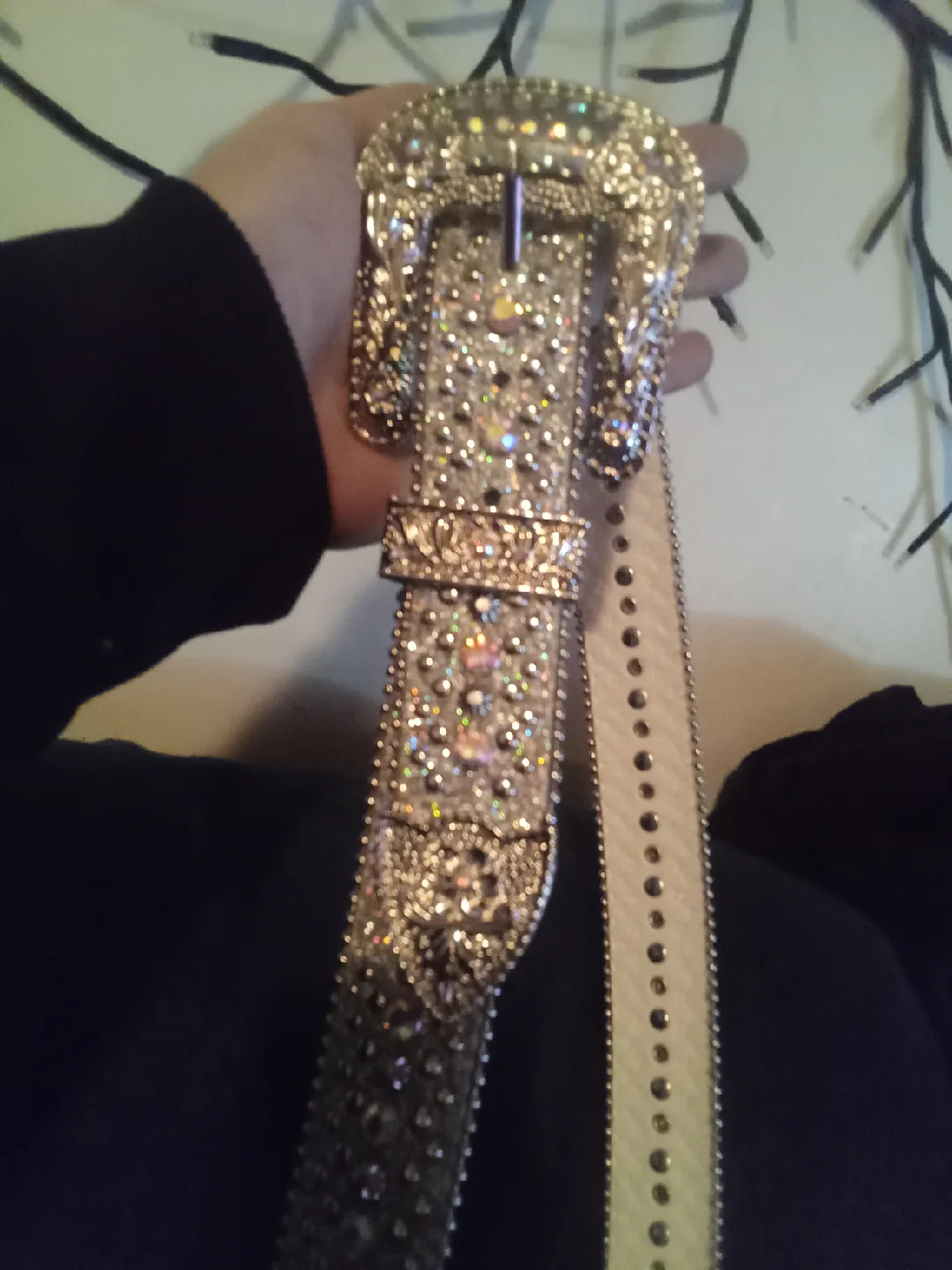 Rhinestone Belt - White/Silver image indicator(2)