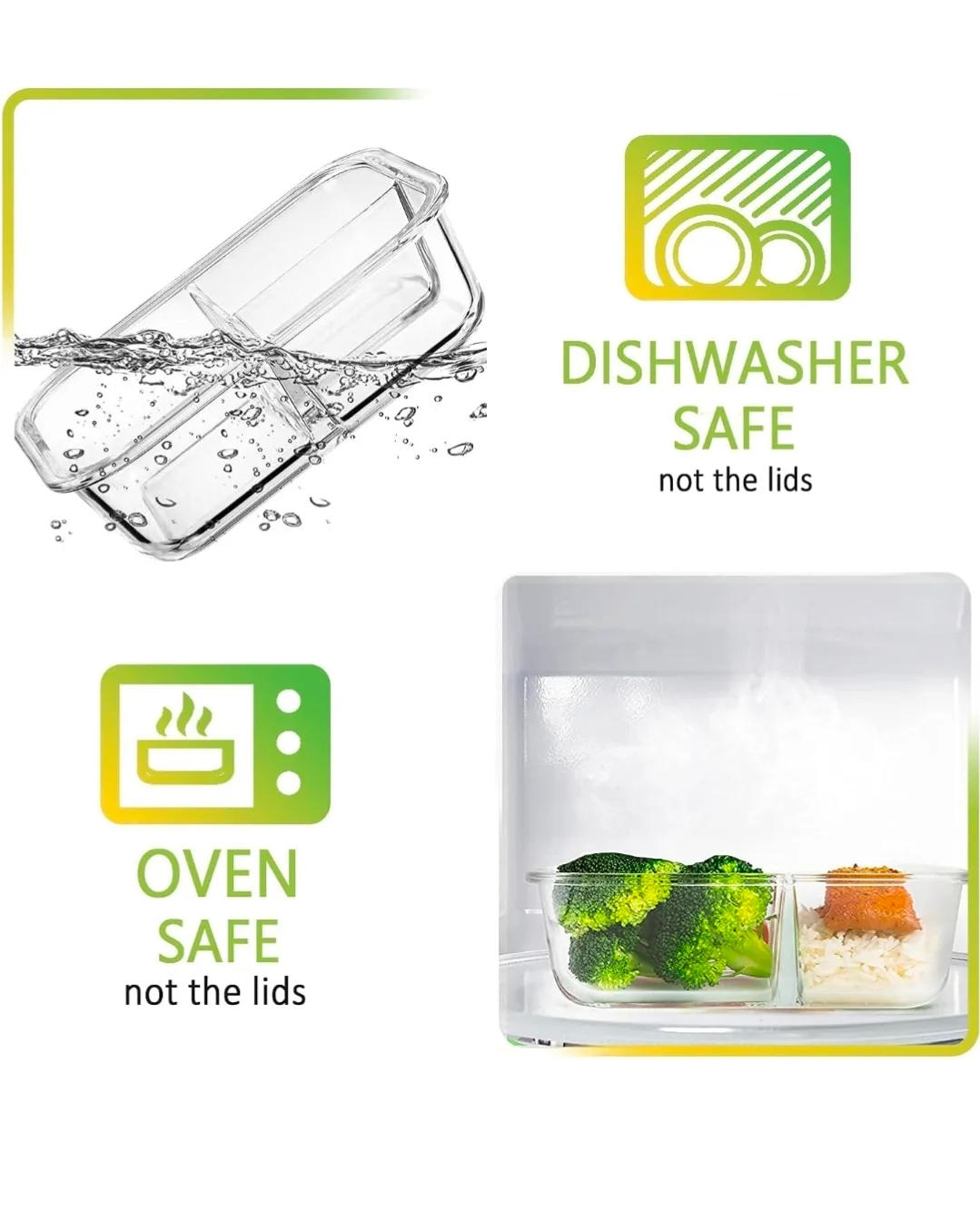 Glass Food Containers with Lids - 5 Pack image indicator(4)