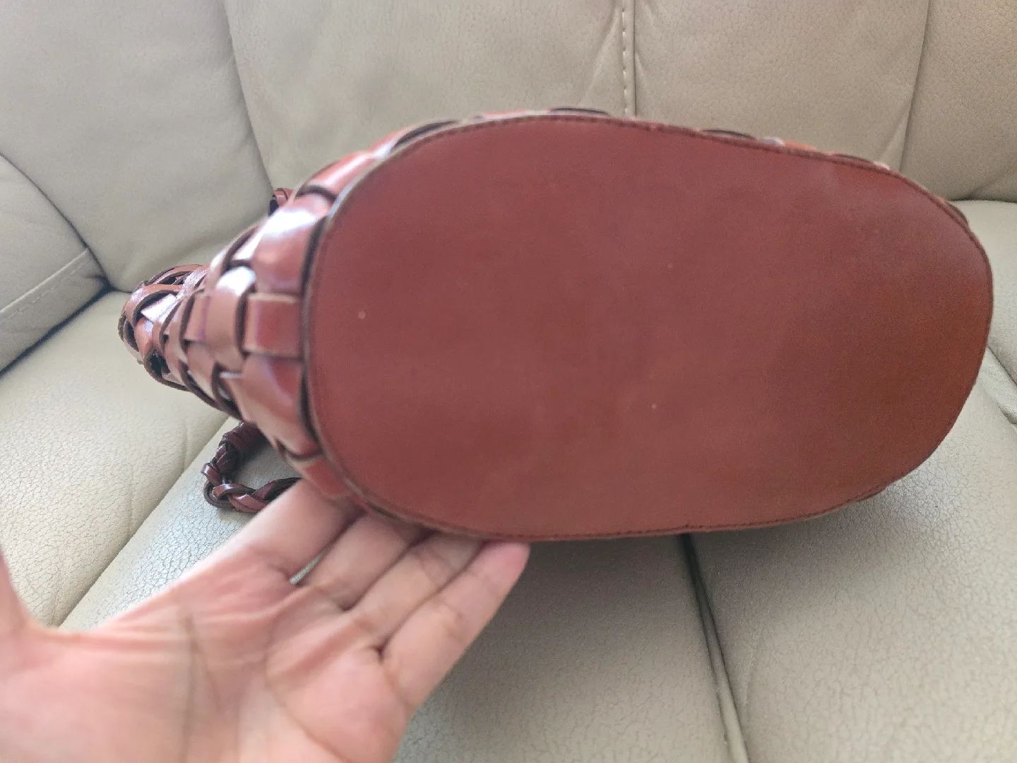 Brown Woven Tote Bag image indicator(3)