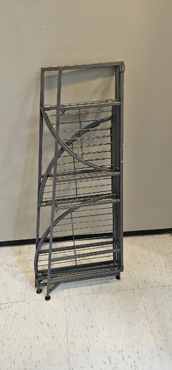 Foldable Metal Corner Shelf Unit - Grey - photo 4
