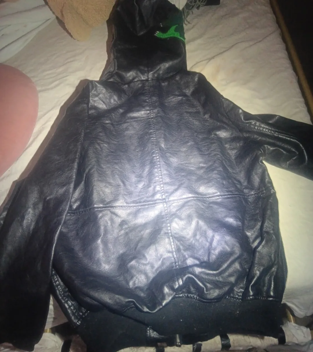 BAPE Black Leather Shark Bomber Jacket image indicator(2)