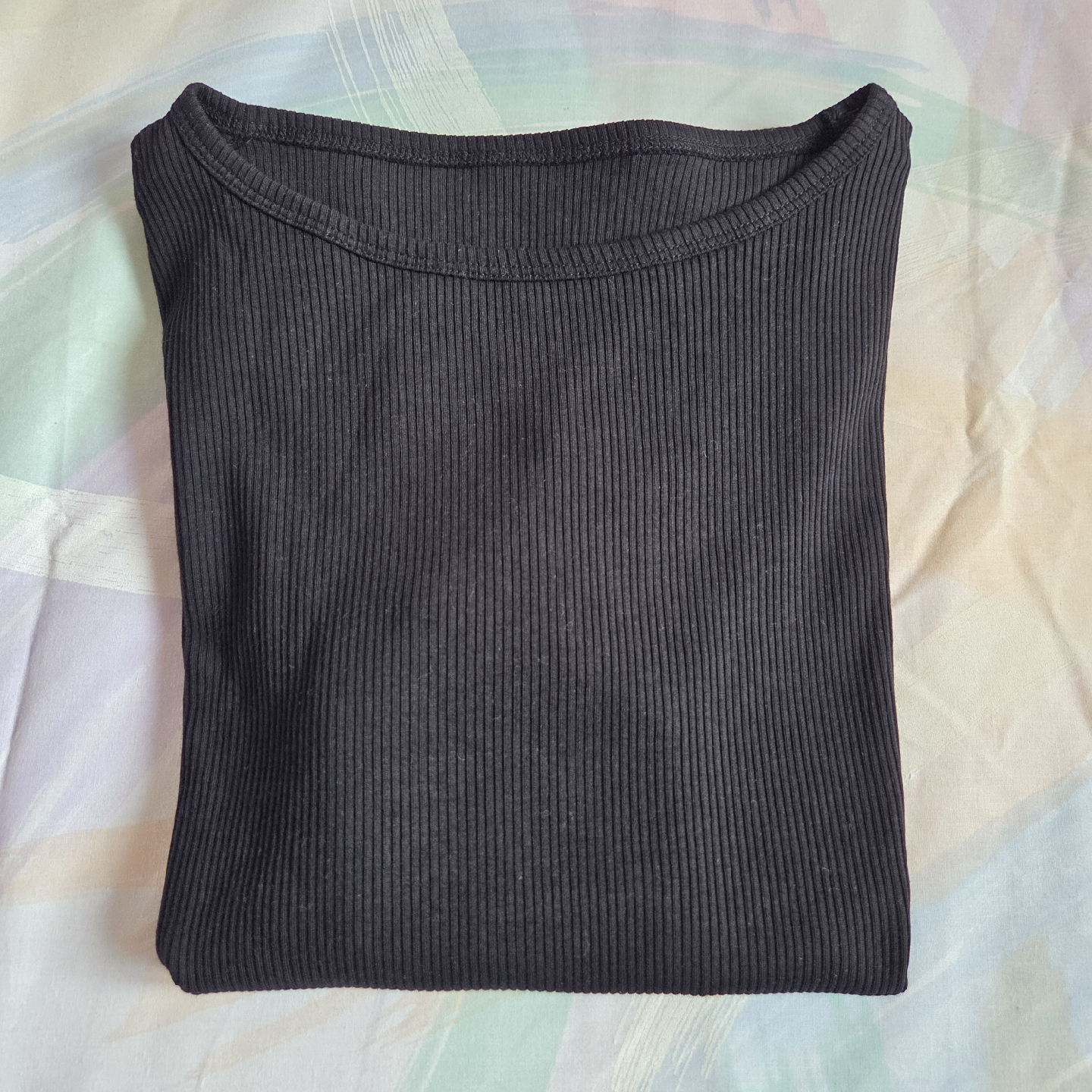 MUJI Black Ribbed Long Sleeve Top - photo 2