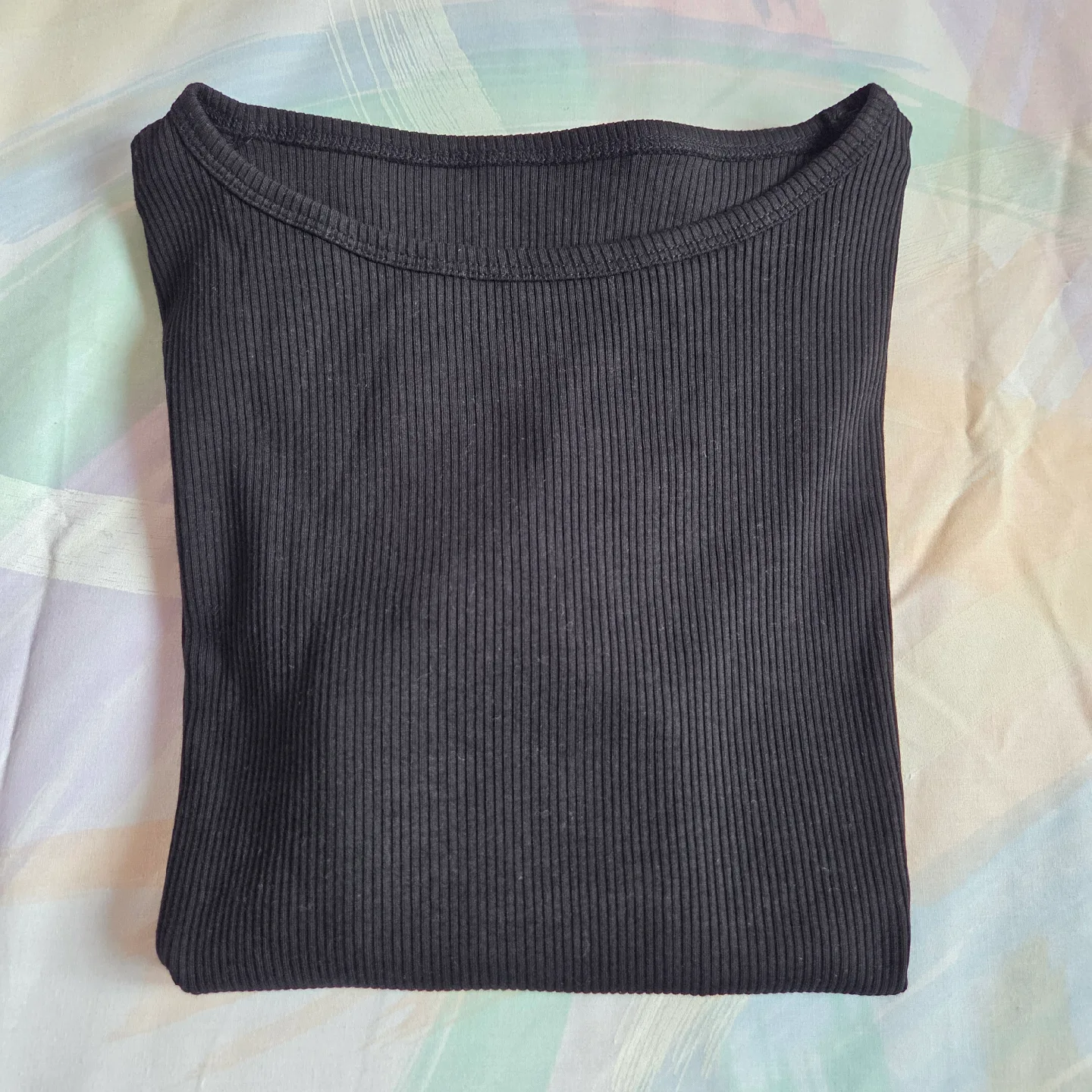 MUJI Black Ribbed Long Sleeve Top image indicator(2)
