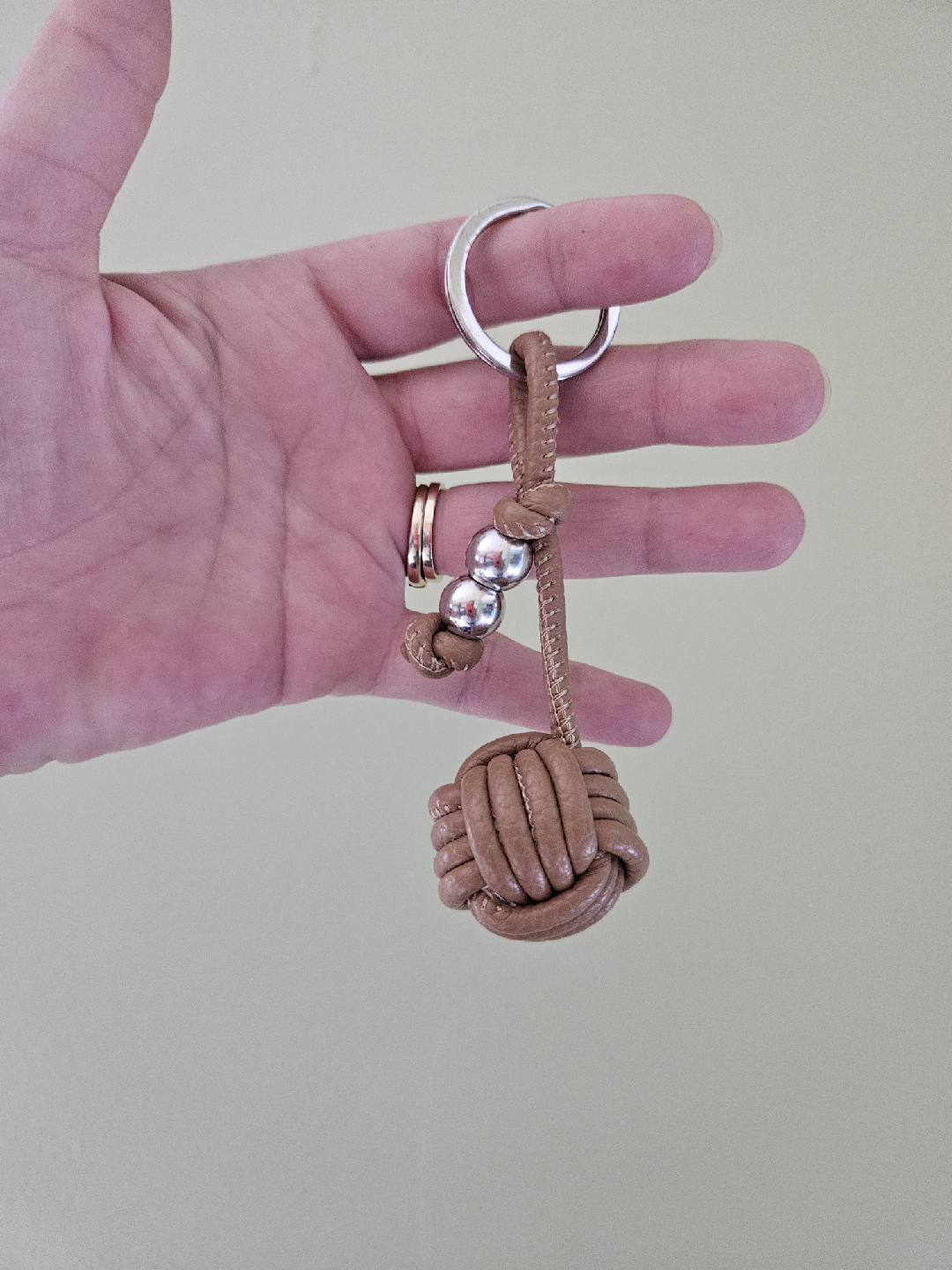 Handmade Leather Knot Keychain