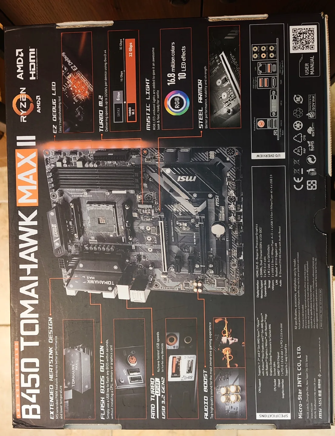 MSI B450 Tomahawk MAX II AMD Motherboard image indicator(2)