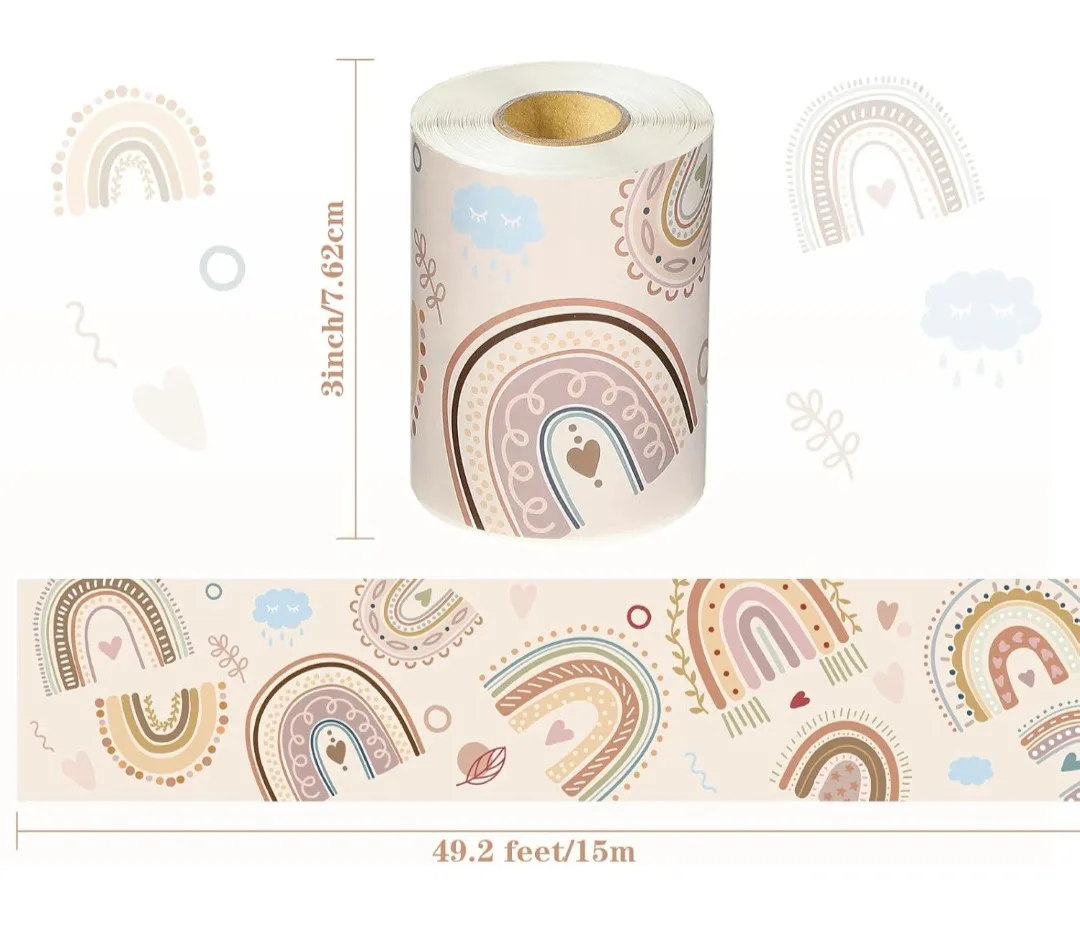 Rainbow Border Trim, Self-Adhesive Waterproof 49.2ft image indicator(2)